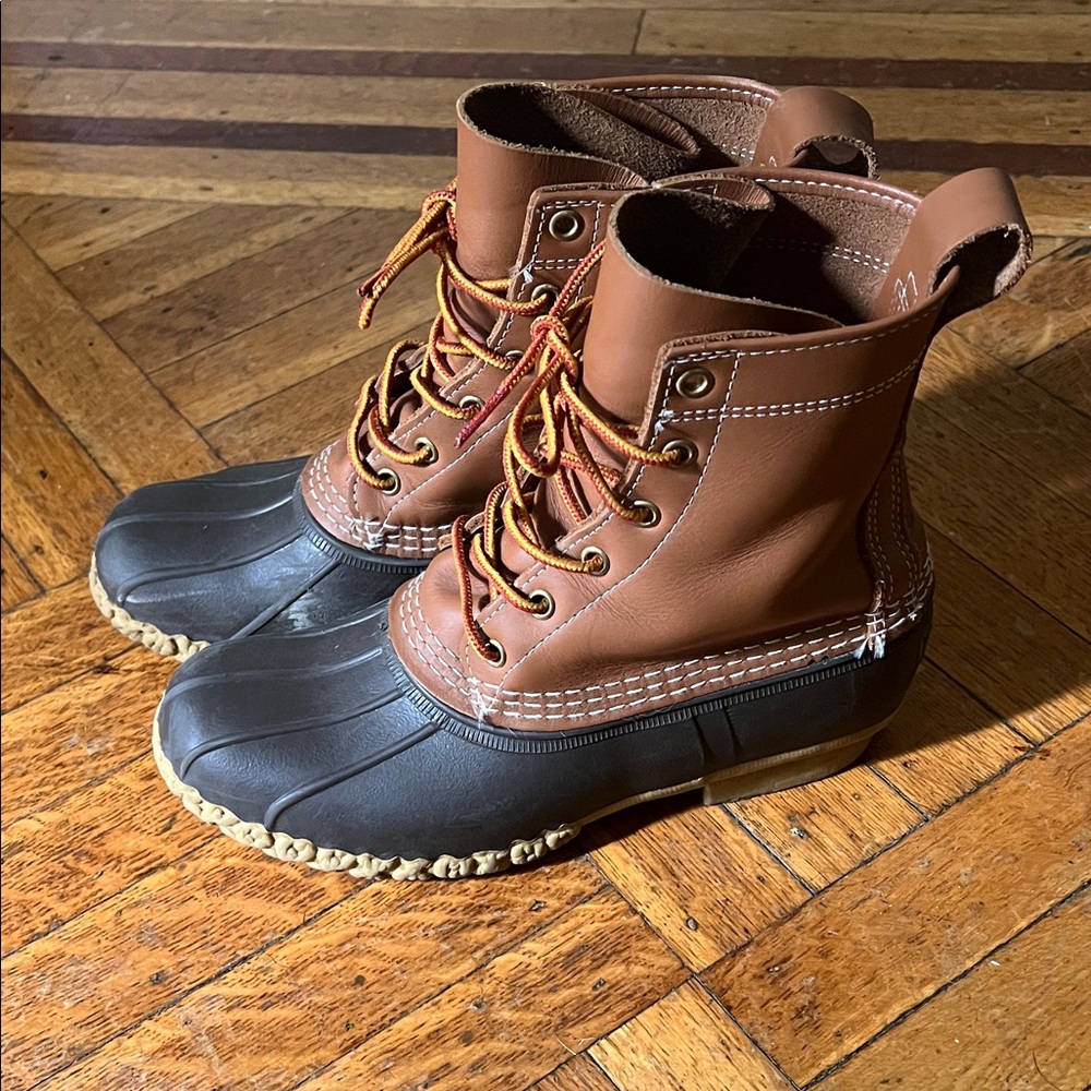 Brown & black LL Bean duck boots